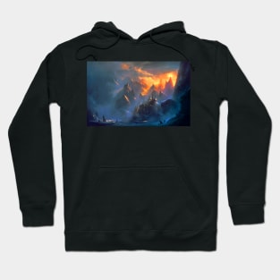 fantasy landcape - mountain village Hoodie